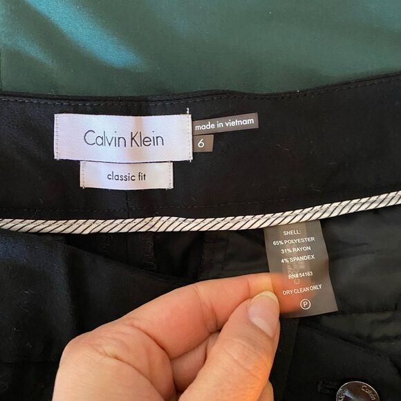 Calvin Klein Classic Fit Black Dress Pants Size 6 - Picture 5 of 6